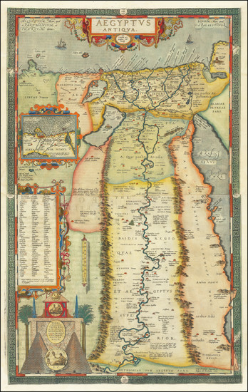 35-Egypt Map By Abraham Ortelius