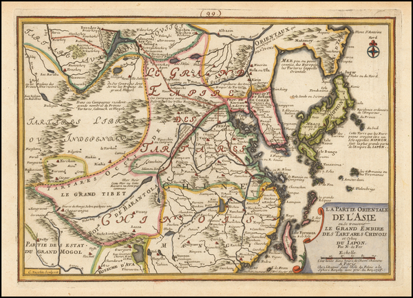 6-China and Korea Map By Nicolas de Fer