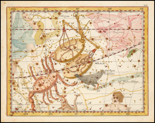 6-Celestial Maps Map By Johann Elert Bode