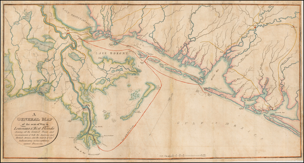 40-Florida, South, Louisiana and Alabama Map By  Arsene  Lacarierre Latour