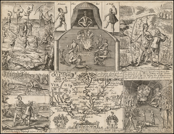 51-Southeast, Virginia and North Carolina Map By John Smith / Robert Vaughan