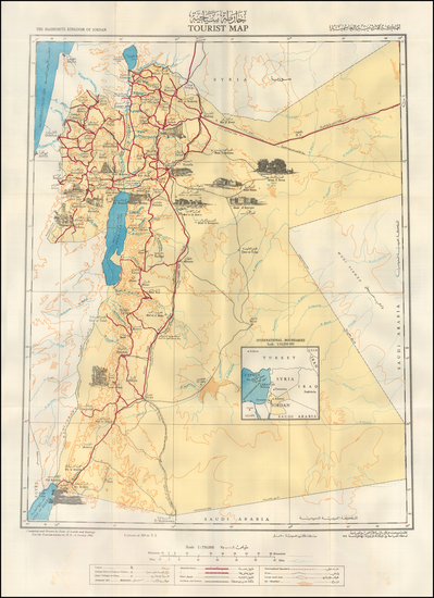 38-Middle East and Holy Land Map By Tourism Bureau of the Hashemite Kingdom of Jordan