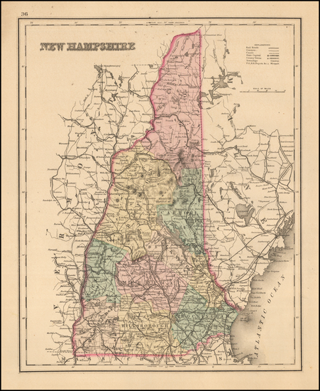 78-New Hampshire Map By O.W. Gray