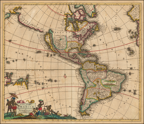 7-California as an Island and America Map By Justus Danckerts