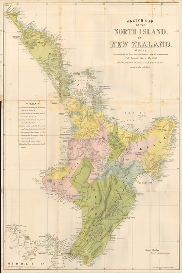 45-New Zealand Map By Mills, Dick, Lister & Co.