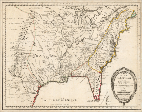 90-United States, South, Midwest and Plains Map By Jacques Nicolas Bellin