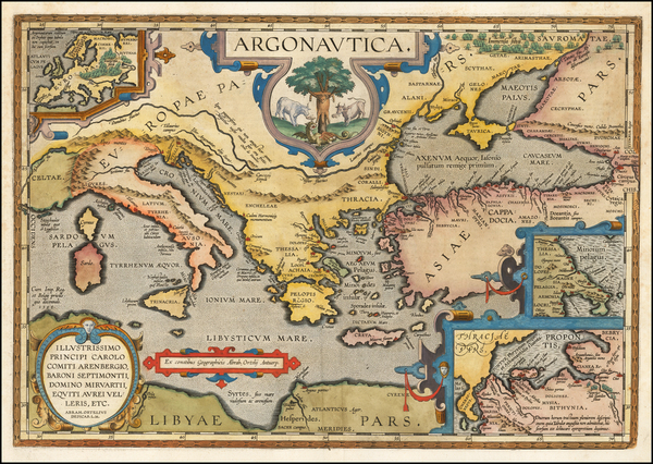 100-Turkey, Mediterranean, Turkey & Asia Minor and Greece Map By Abraham Ortelius