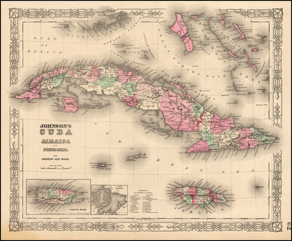 5-Caribbean and Cuba Map By Alvin Jewett Johnson  &  Benjamin P Ward