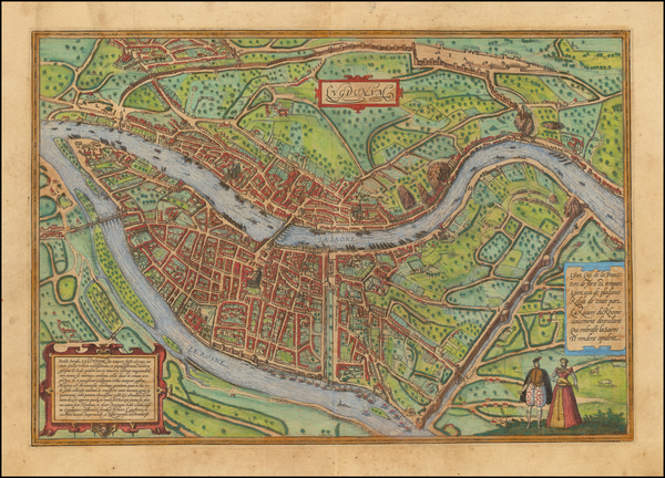 56-France Map By Georg Braun  &  Frans Hogenberg