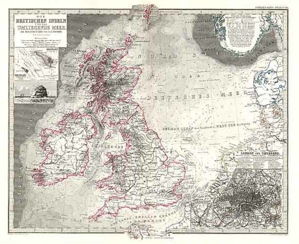 56-Europe and British Isles Map By Adolf Stieler