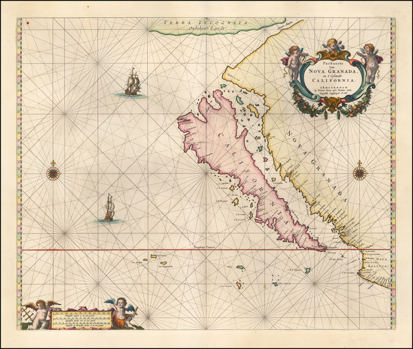 65-Baja California and California Map By Pieter Goos
