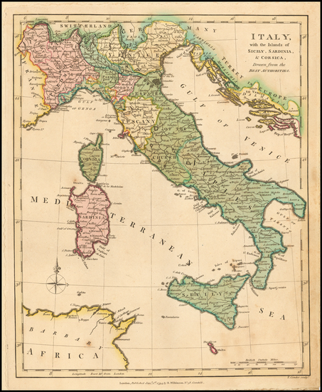 42-Italy and Balearic Islands Map By Robert Wilkinson