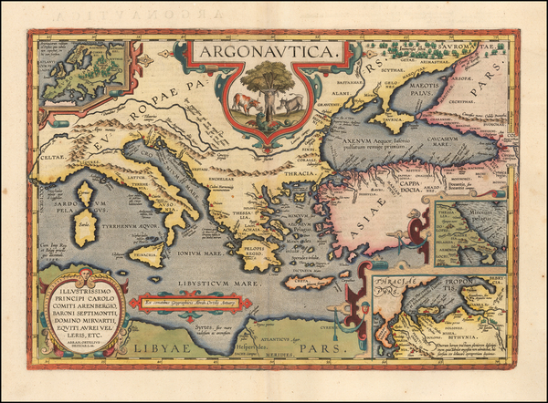 85-Turkey, Mediterranean, Turkey & Asia Minor and Greece Map By Abraham Ortelius