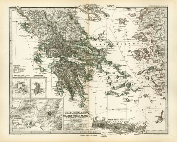 78-Europe and Greece Map By Adolf Stieler