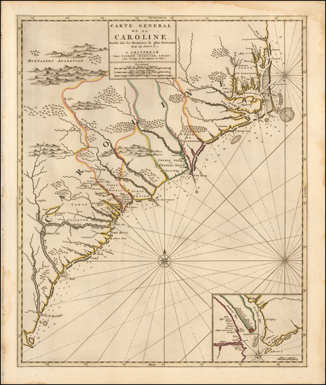 100-Southeast, North Carolina and South Carolina Map By Pierre Mortier