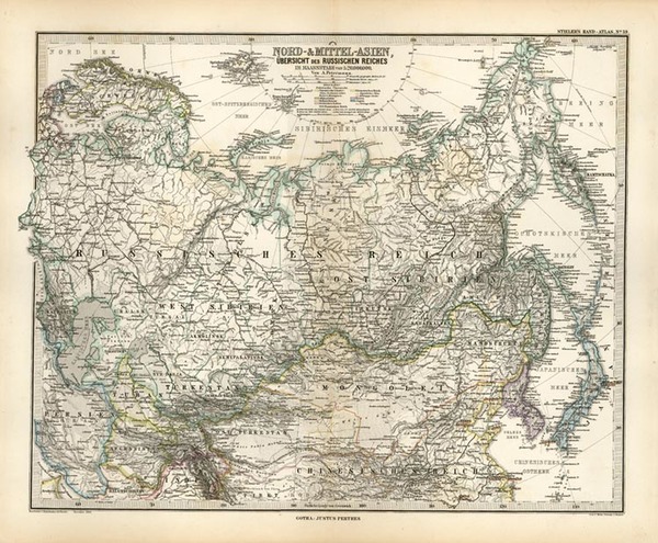 71-Europe, Russia, Asia, China, Central Asia & Caucasus and Russia in Asia Map By Adolf Stiele