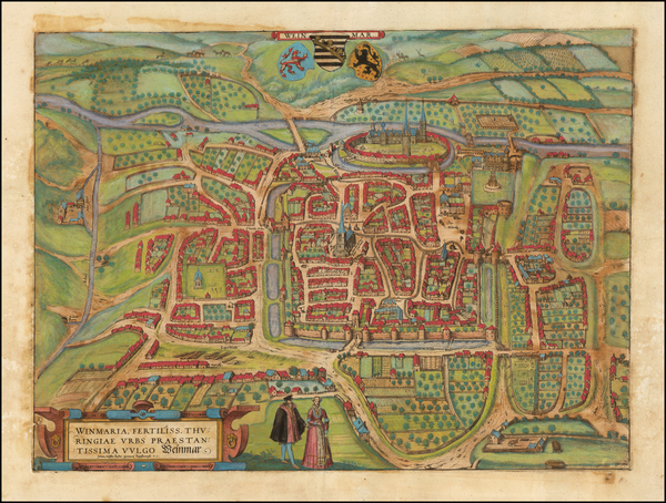 15-Mitteldeutschland Map By Georg Braun  &  Frans Hogenberg