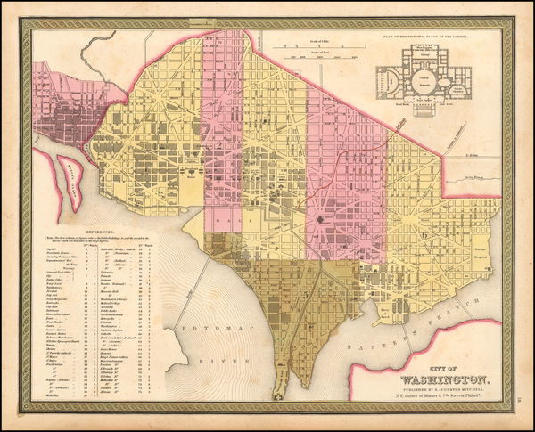 27-Washington, D.C. Map By Samuel Augustus Mitchell