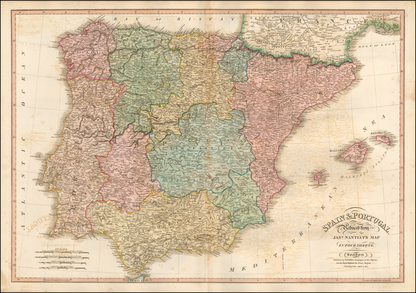 68-Spain and Portugal Map By William Faden