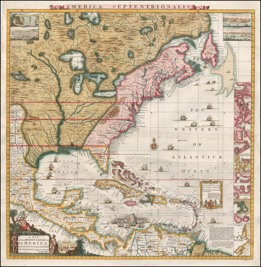 11-United States, North America and Canada Map By Henry Popple