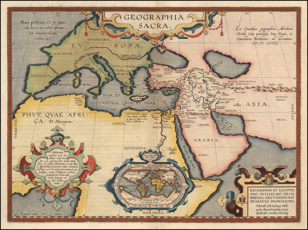 48-World, Europe, Middle East and Africa Map By Abraham Ortelius