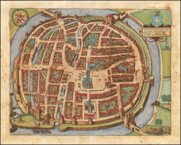 49-Netherlands Map By Georg Braun  &  Frans Hogenberg