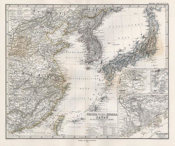 81-Asia, China, Japan and Korea Map By Adolf Stieler