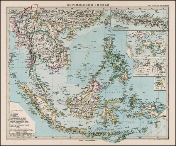 27-Asia and Southeast Asia Map By Adolf Stieler