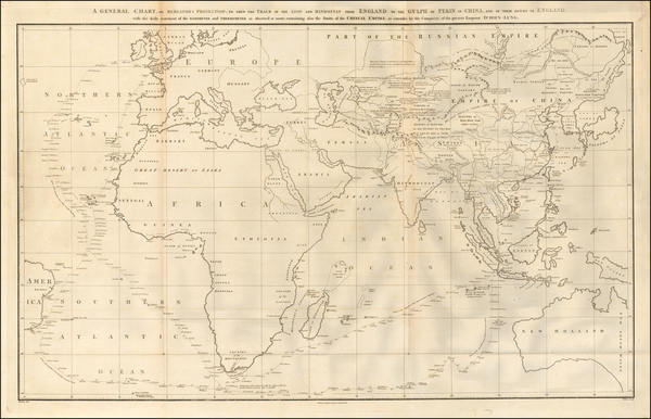 9-Indian Ocean, China, Africa and Australia Map By John Barrow