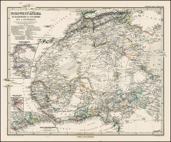 89-Africa, North Africa and West Africa Map By Adolf Stieler