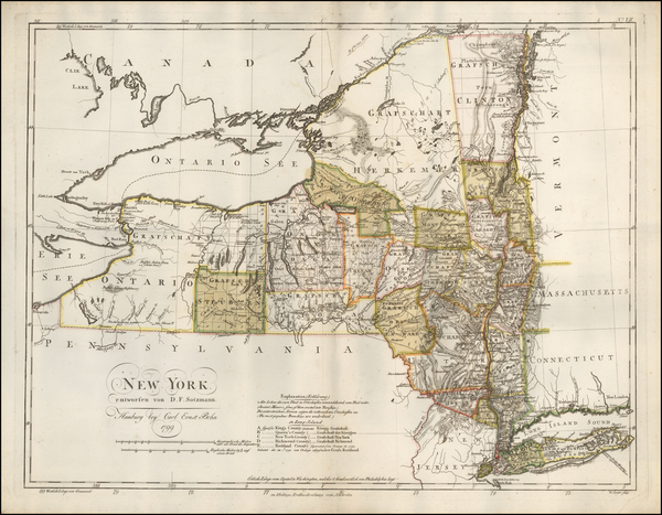 57-New York State Map By Daniel Friedrich Sotzmann