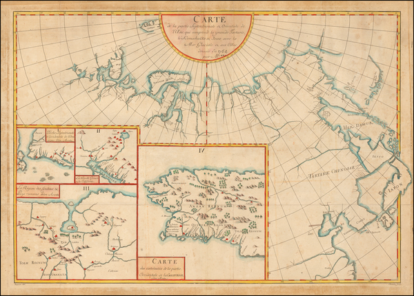 3-Polar Maps, Midwest, Alaska, Russia in Asia, California and Canada Map By Samuel Engel