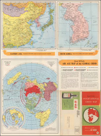 37-World, Polar Maps, Russia, China, Korea and Curiosities Map By Rand McNally & Company