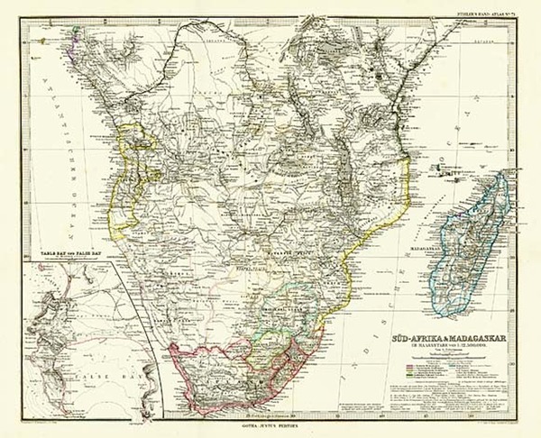 76-Africa, South Africa, East Africa and West Africa Map By Adolf Stieler