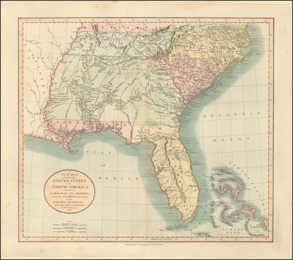 2-Florida, South and Southeast Map By John Cary