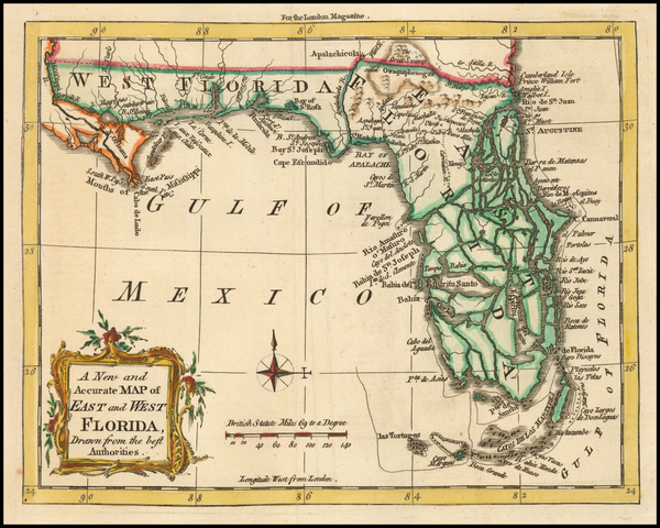 1-Florida and South Map By London Magazine