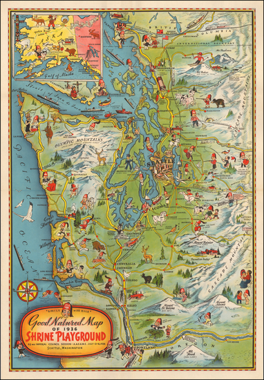 59-Washington Map By Farwest Lithography