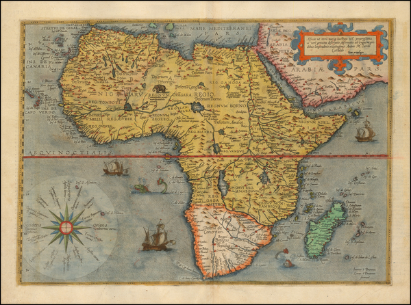 92-Africa Map By Gerard de Jode