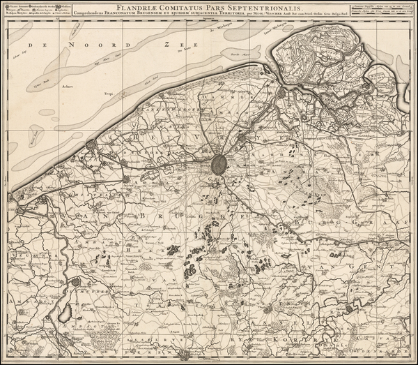 98-Belgium Map By Nicolaes Visscher I