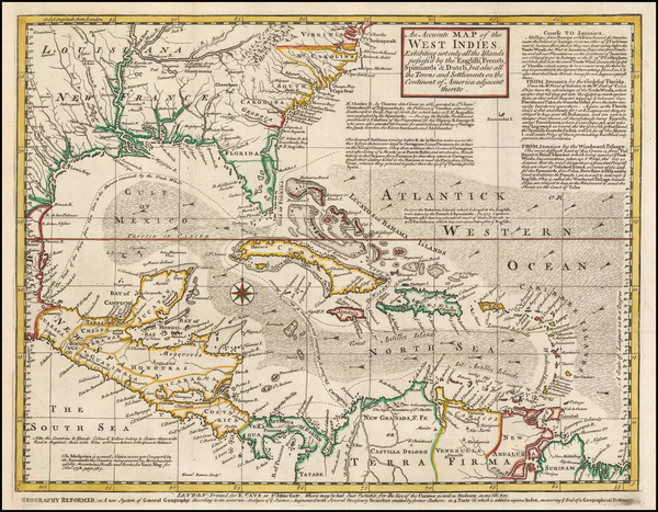 72-South, Southeast, Caribbean and Central America Map By Gentleman's Magazine