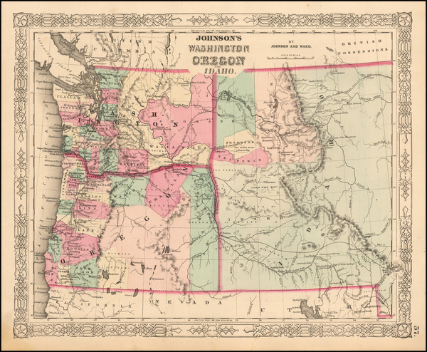 56-Rocky Mountains Map By Alvin Jewett Johnson  &  Benjamin P Ward