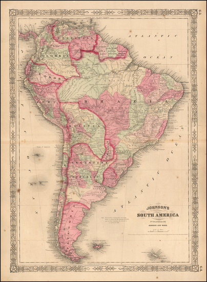 32-South America Map By Alvin Jewett Johnson  &  Benjamin P Ward