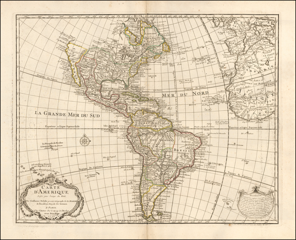 75-America Map By Guillaume De L'Isle / Philippe Buache