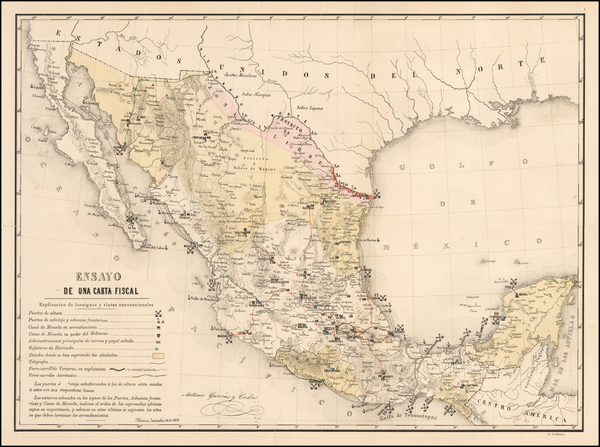 88-New Mexico Map By Antonio Garcia y Cubas