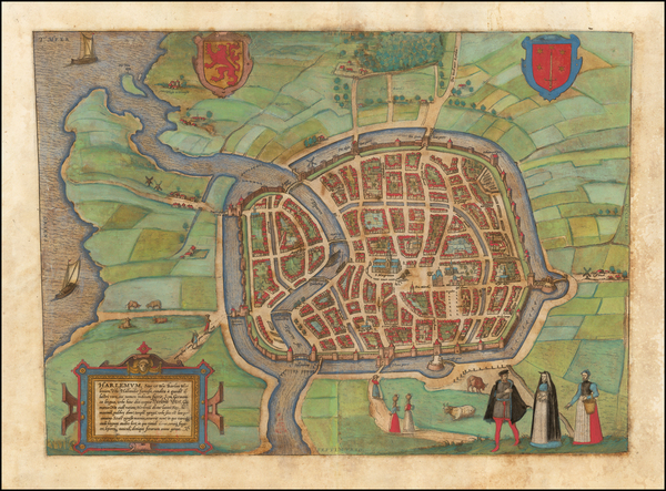 5-Netherlands Map By Georg Braun  &  Frans Hogenberg