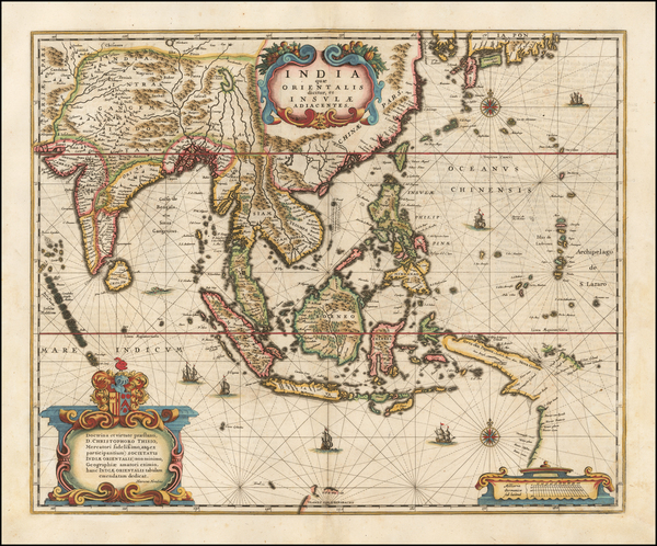 95-Southeast Asia Map By Henricus Hondius