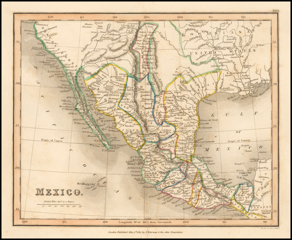76-South, Texas, Southwest and Mexico Map By S.I. Neele