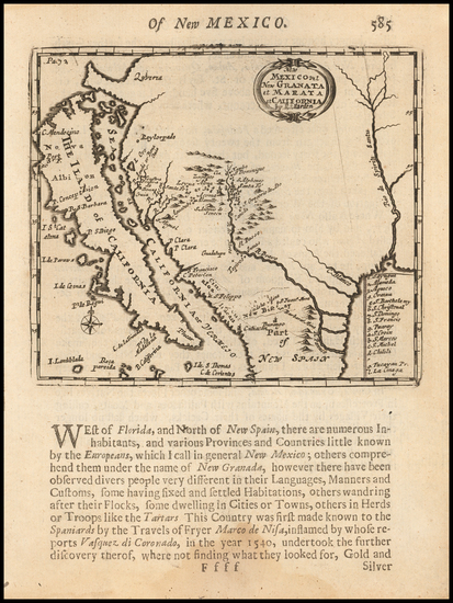 50-Texas, Southwest, California and California as an Island Map By Robert Morden