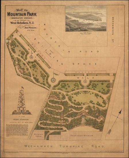 85-New York City and New Jersey Map By Franz Xaver Heissinger