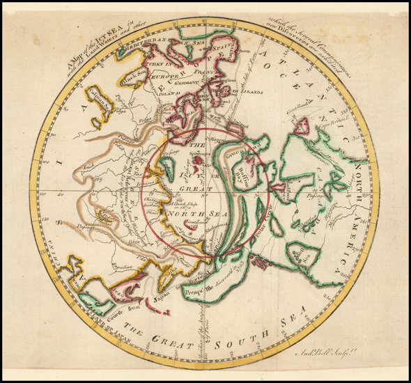 86-Northern Hemisphere and Polar Maps Map By Gentleman's Magazine